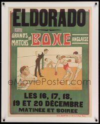 8c615 EL DORADO GRANDS MATCHS DE BOXE ANGLAISE 29x36 commercial poster '90s H. L. Roowy boxing!