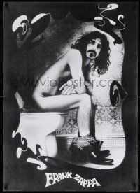 8c622 FRANK ZAPPA 24x34 English commercial poster '80s wild image of Zappa on the toilet!
