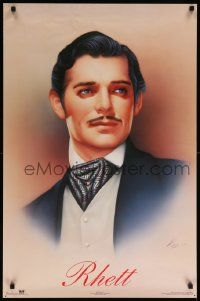 8c630 GONE WITH THE WIND 23x35 commercial poster '93 Keewon Hong art of Clark Gable as Rhett!