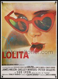 8c649 LOLITA 28x39 French commercial poster '90s Kubrick, Lyon with sunglasses & lollipop!