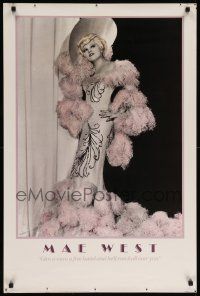 8c653 MAE WEST 24x36 commercial poster '88 full-length portrait wearing elaborate dress!