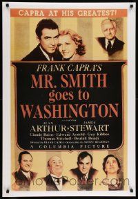 8c669 MR. SMITH GOES TO WASHINGTON 26x38 commercial poster '80s Capra, James Stewart, Jean Arthur!