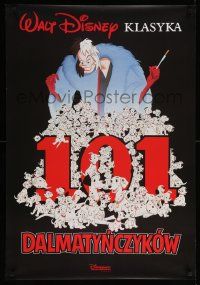 8c673 ONE HUNDRED & ONE DALMATIANS 27x39 Polish commercial poster '90s Disney family cartoon!