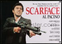8c695 SCARFACE 24x34 Italian commercial poster '80s Al Pacino with his little friend machine gun!