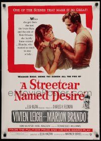 8c712 STREETCAR NAMED DESIRE 20x28 commercial poster '86 Marlon Brando, Vivien Leigh, Kazan!