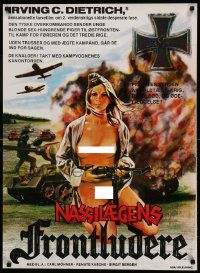 8c235 SHE DEVILS OF THE SS Danish '75 Birgit Bergen, art of mostly naked Nazi lady w/machine gun!