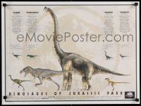 8c566 JURASSIC PARK 18x24 video poster '93 Steven Spielberg, Attenborough re-creates dinosaurs!