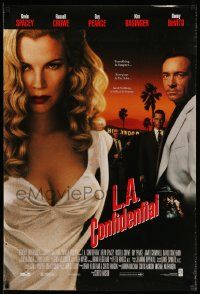 8c567 L.A. CONFIDENTIAL 27x40 video poster '98 Pearce, Crowe, Spacey, DeVito, Kim Basinger, top cast
