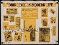 8c003 ADVENTURES OF ROBIN HOOD set of 8 19x25 educational posters '38 lots of images, ultra rare!