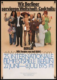8c324 25 INTERNATIONALE FILMFESTSPIELE BERLIN 23x33 German film festival poster '75 wacky image!