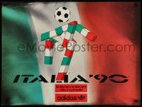 8c502 ADIDAS 24x32 advertising poster '86 cool art of Italian flag and soccer player!