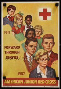 8c381 AMERICAN JUNIOR RED CROSS 11x16 special '56 cool Amos Sewell art of young people!