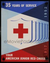 8c380 AMERICAN JUNIOR RED CROSS 11x14 special '52 35 years of service, cool Binder art!