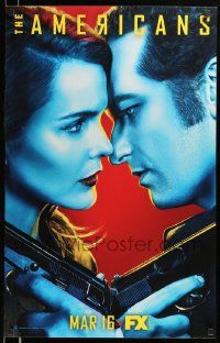 8c531 AMERICANS tv poster '16 cool blue image of Matthew Rhys & Keri Russell!