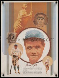 8c382 BABE RUTH 18x24 special '78 great baseball artwork by Del Nichols!