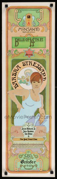 8c533 BELLE OF 14TH STREET tv poster '67 Tim Lewis art of Barbra Streisand!
