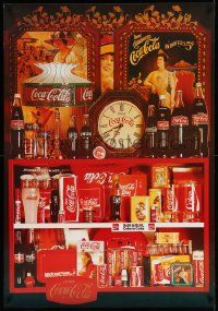8c506 COCA-COLA 27x39 Dutch advertising poster '80s really cool image of soft drink items!