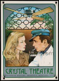 8c397 CRYSTAL THEATRE 19x26 special '79 artwork of Bogart and Bacall by Monte Dolack!