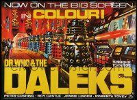 8c732 DR. WHO & THE DALEKS REPRO 27x36 English special '80s Peter Cushing as the Doctor, adventure!