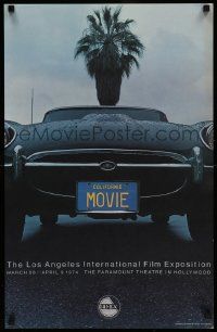 8c329 FILMEX '74 18x28 film festival poster '74 Los Angeles Film Festival, Jaguar XK-E close up!
