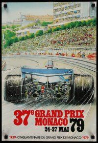 8c215 GRAND PRIX MONACO 16x23 Monacan special '79 cool art of race car on track!
