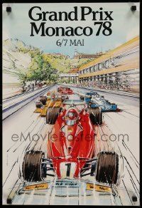 8c214 GRAND PRIX MONACO 16x23 Monacan special '78 cool art of race cars on track!