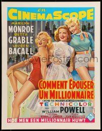 8c764 HOW TO MARRY A MILLIONAIRE 15x20 REPRO poster '00s Marilyn Monroe, Grable & Bacall!