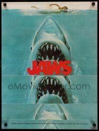 8c310 JAWS 18x24 music poster '75 Kastel art of shark attacking swimmer, far sexier artwork, rare!