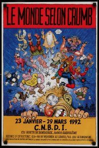 8c288 LE MONDE SELON CRUMB 16x24 French museum/art exhibition '92 artwork by Robert Crumb!