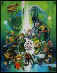8c441 LEGEND OF ZELDA red foil title 22x28 special '11 fantasy art poster for 25th anniversary!