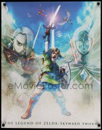 8c442 LEGEND OF ZELDA silver foil 22x28 special '11 fantasy art poster for 25th anniversary!