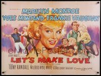 8c741 LET'S MAKE LOVE REPRO 27x36 English special '80s Marilyn Monroe & Yves Montand by Chantrell!