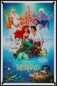 8c446 LITTLE MERMAID 18x27 special '89 Morrison art of cast, Disney underwater cartoon!