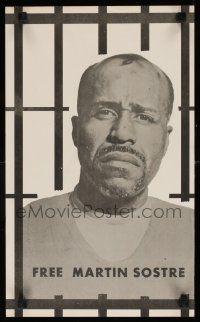 8c130 MARTIN SOSTRE 11x19 anti-war poster '70s different close-up of the activist in behind bars!