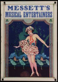 8c019 MESSETT'S MUSICAL ENTERTAINERS 20x28 stage poster 1910s great stone litho!