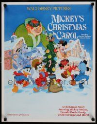 8c456 MICKEY'S CHRISTMAS CAROL 18x23 special '83 Disney, Mickey Mouse, Scrooge McDuck, Donald!