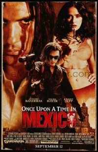 8c462 ONCE UPON A TIME IN MEXICO 25x38 special '03 Antonio Banderas, Johnny Depp, Salma Hayek!