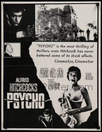 8c472 PSYCHO 20x26 special R60s different montage of 3 Perkins images & Leigh screaming, rare!