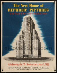 8c474 REPUBLIC PICTURES 17x22 special '50 great arwork of their new home in New York City!