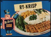 8c522 RY-KRISP 30x40 advertising poster '50s cool art, the product with veggies, yummy!