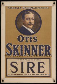 8c022 SIRE 20x30 stage poster 1911 cool close-up portrait of Otis Skinner!