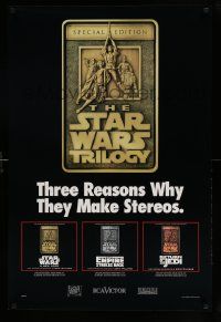 8c321 STAR WARS TRILOGY 24x36 music poster '97 Lucas, Empire Strikes Back, Return of the Jedi!