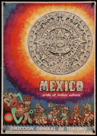 8c150 MEXICO 27x37 Mexican travel poster '50s Pride of Indian Culture, great art!