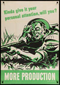 8c098 MORE PRODUCTION 28x40 WWII war poster '40s Roese art, give it your personal attention!
