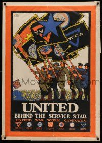8c066 UNITED WAR WORK CAMPAIGN 29x40 WWI war poster '18 Ernest Hamlin Baker patriotic art!