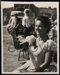 8d616 APACHE WOMAN 7 candid 8x10 stills '56 cowboy Lloyd Bridges in western action, Joan Taylor!