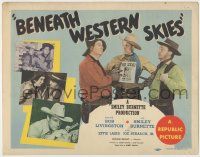 8f050 BENEATH WESTERN SKIES TC '44 cowboys Bob Livingston & Smiley Burnette with reward poster!