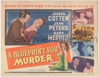 8f074 BLUEPRINT FOR MURDER TC '53 sexy bad girl Jean Peters, Joseph Cotten, Gary Merrill!