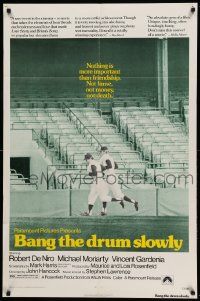 8g058 BANG THE DRUM SLOWLY 1sh '73 Robert De Niro, image of New York Yankees baseball stadium!