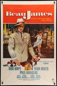8g072 BEAU JAMES 1sh '57 Bob Hope as NYC Mayor Jimmy Walker, sexy Vera Miles!